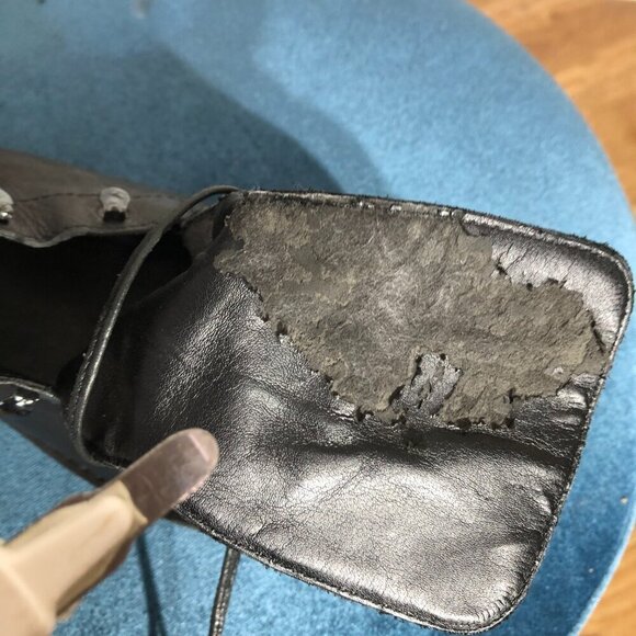 Schutz Black Leather Combat Boots Size 9 - Picture 8 of 9